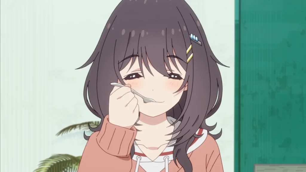 プリンを食べるまこ